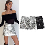 Dodobye Ladies Sequin Mini Skirt Women Sexy Luxury High Waist Skirts Woman Summer Womens Skirts Streetwear Glitter Short Skirt Female