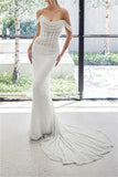 Dodobye White Off the Shoulder فساتين سهرة  Mermaid Shiny Sequins vestidos de fiesta Elegant Sleeveless Long Train Porm Dresses-(PRE-ORDER)