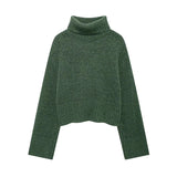 Black Friday Dodobye Casual Knitted Solid Turtleneck Sweater Women Winter Loose Short Pullover Sweaters Female Autumn Warm Chic Simple Knitwear