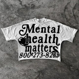 Dodobye Harajuku Mental Health Matters Graphic t shirts Oversized Y2k Tops High Street Goth T shirt Pro Choice Sweatshirt Men Clothing