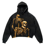 Dodobye Harajuku gothic push skull printing hoodies women oversized sweatshirt hoodie goth y2k tops goth promo streetwear men clothes