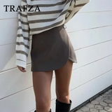 thanksgiving outfit Dodobye 2024 Autumn Winter Women Casual Mini Asymmetrical Skirts Shorts Fashion Sexy High Waist Solid Back Pockets Female Shorts