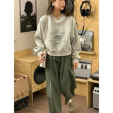 christmas outfit Dodobye Gray round neck sweatshirt for women 2025 early autumn new Korean style loose casual high-end super good-looking women clothing