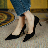 Dodobye 2024 Pumps Elegant Pointed Toe Office Lady Shoes Spring Summer High Heels Wedding Bridal  Black  Zapatos Tacon Mujer