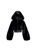 Dodobye Women's Black Gothic Jacket Coat Y2k 2000s Harajuku Streetwear Vintage Long Sleeve Emo Hoodies Jackets Outerwear Clothes Autumn