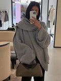 Dodobye Elegant Solid With Scarf Women Sweater Full Sleeve O-neck Lady Pullover 2025 Autumn Fashion Winter High Street Female Knitwear