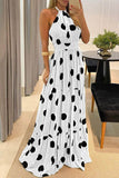 Dodobye-Sexy Dot Print Halter Maxi Dress