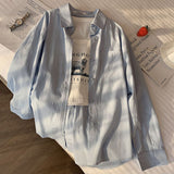 Dodobye Simple Women Shirt Korean Loose Long Sleeve Chic Button Up Top Casual Fall All Match Office Ladies Blouse New