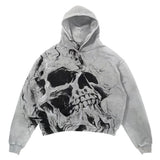 Dodobye Harajuku American Goth Hoodies Women Y2K New Goth Skull Printing Streetwear Hip Hop Couples Sweatshirt Clothes - High Quality 1226