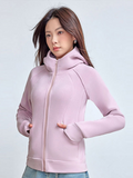 Black Friday Dodobye Casual Plush Zipper Hooded Cardigan Coats Women Slim Fit Solid Pockets Fleece Sweatshirts Female Korean Autumn Chic Sportswear