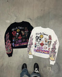 Dodobye 90s Streetwear Y2K Gothic Punk Men Street Graffiti Long Sleeve Women Hip Hop Retro Harajuku High Street Loose Sweatshirt Couple New Pattern Top