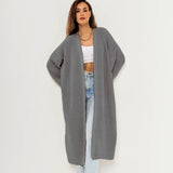 Black Friday Dodobye Casual Knitted Solid Open Long Cardigan Women Retro Loose Soft Long Sleeve Maxi Sweaters Female Autumn Chic Street Outwear