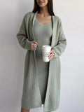 Black Friday Dodobye Casual Knitted Sling Dresses Cardigan Set Women Loose Solid V-neck Knitwear Long Open Sweater Woman's Sets Autumn Chic Oufits