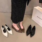 Dodobye Pointed Toe Women Loafers Black Brown White Casual Mules Shoes New 2024 Fashion Shallow Slip on Low Flat Heel Party Dress Shoes