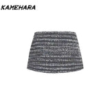 Dodobye Korean Commuting Outfit Two-piece Set Spring Semi Open Neck Knitted Sweater High Waisted Sequined Skirt Female Clothing