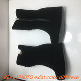 thanksgiving outfit Dodobye Fashion Women Mid Calf Boots Round Toe Wedges 11cm Platform 3cm Decoration 42 43 Sexy Female Bota