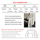 Dodobye V-neck Striped Long Sleeved Knit Top and Solid High Waist Wide Leg Pant Winter New Suit Women Loose Autumn Casual Two-piece Set