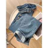 Dodobye Jumpsuits Women Streetwear Denim Overalls Vintage Loose Casual Wide Leg Pants High Waist Strap Straight Jeans Trousers New