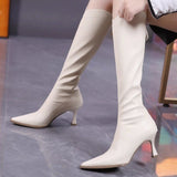 Dodobye Western Women Modern Boots Pointed Toe Outside Female Casual High Heels Shoes 2024 Fashion Party Dress Ladies Knee-High Boots