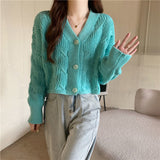 Dodobye Japan Women Soft Sweet Cardigan Sweaters Casual Lazy Wind Loose Elegant Knitted Coat Fashion V Neck Preppy Style Short Tops