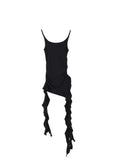 Dodobye summer Y2k Grunge Hotsweet Sexy Elegant Backless Camisoles  Asymmetrical Black Ruffle Tank Tops Women Korean Streetwear Punk