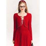 Dodobye Ballet Core Knit Cardigan And Strap Dress