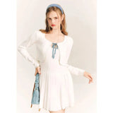 Dodobye Ballet Core Knit Cardigan And Strap Dress