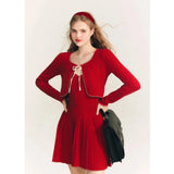 Dodobye Ballet Core Knit Cardigan And Strap Dress