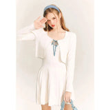 Dodobye Ballet Core Knit Cardigan And Strap Dress