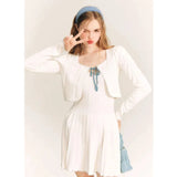 Dodobye Ballet Core Knit Cardigan And Strap Dress