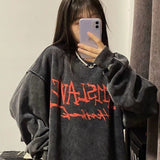 christmas outfit Dodobye Emo Gothic Print Sweatshirt