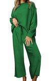 Dodobye Solid Color Long Sleeve Long Pant Textured Set