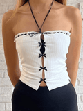 Dodobye Halter Neck Hollow Slim Bandeau Tops