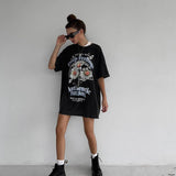 Back To School Dodobye American Retro Black Oversize Short-sleeved T-shirt Women's Summer Fashion Brand Design Niche Hot Girl Top