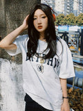 Back To School Dodobye American Retro Grey T-shirt Women's Oversize Loose Short Sleeve European And American Vintage Hot Girl Top