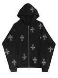 Black Friday Dodobye American Retro Cross Hot Drilling Black Hooded Sweater Women's Autumn European And American Street Design Sense Niche Hoodie Jacket