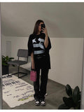 Back To School Dodobye American Retro Black Oversize Loose Short-sleeved T-shirt Women's Spring And Summer High Street Hot Girl Top