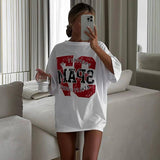 Back To School Dodobye American Retro White Short-sleeved T-shirt Women's Summer European And American High Street Loose Half-sleeved Top Instagram Popular Brand