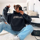 Black Friday Dodobye American Retro Tibetan Blue Lazy Style Hoodie Women's Autumn European And American Street Oversize Hot Girl Hoodie Jacket