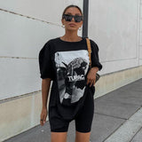 Back To School Dodobye American-style Retro Black T-shirt Short-sleeved Women's Spring And Summer Oversize Loose Boyfriend Hot Girl Top Trendy