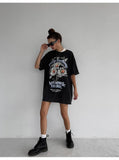 Back To School Dodobye American Retro Black Oversize Short-sleeved T-shirt Women's Summer Fashion Brand Design Niche Hot Girl Top