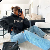 Black Friday Dodobye American Retro Tibetan Blue Lazy Style Hoodie Women's Autumn European And American Street Oversize Hot Girl Hoodie Jacket