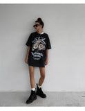 Back To School Dodobye American Retro Black Oversize Short-sleeved T-shirt Women's Summer Fashion Brand Design Niche Hot Girl Top