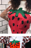 Back To School Dodobye American Style Retro White Strawberry Short-sleeved T-shirt Women's Summer Vintage Design Niche Half-sleeved Top