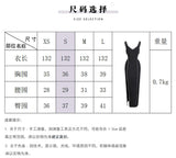 Dodobye 2023 Super Hot Summer Women's Wear Black Rhinestone Hollow Strap Long Dress