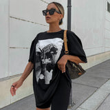 Back To School Dodobye American-style Retro Black T-shirt Short-sleeved Women's Spring And Summer Oversize Loose Boyfriend Hot Girl Top Trendy