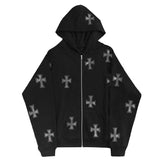 Black Friday Dodobye American Retro Cross Hot Drilling Black Hooded Sweater Women's Autumn European And American Street Design Sense Niche Hoodie Jacket