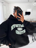 Black Friday Dodobye American Style Retro Black Letter Loose Hooded Sweater Women's Autumn Vintage European And American Style Street Hot Girl Casual Hoodie