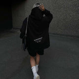 Black Friday Dodobye Chill77 American Retro Black Letter Hooded Sweater Women's Autumn European And American Street Loose Casual Simple Hoodie