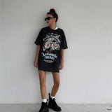 Back To School Dodobye American Retro Black Oversize Short-sleeved T-shirt Women's Summer Fashion Brand Design Niche Hot Girl Top